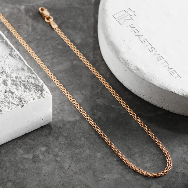 Цепь из красного золота 585, плетение «Бисмарк»